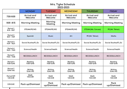 Class Schedule